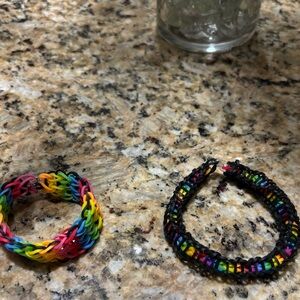 Kids Rainbow Silicone Loom Bracelet Set - Multicolor